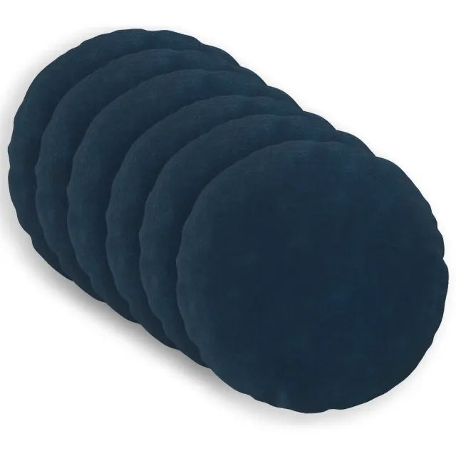 vidaXL Kussensloop 6 st HEERLEN Blauw Dia. 60 cm Microfiber Fleece