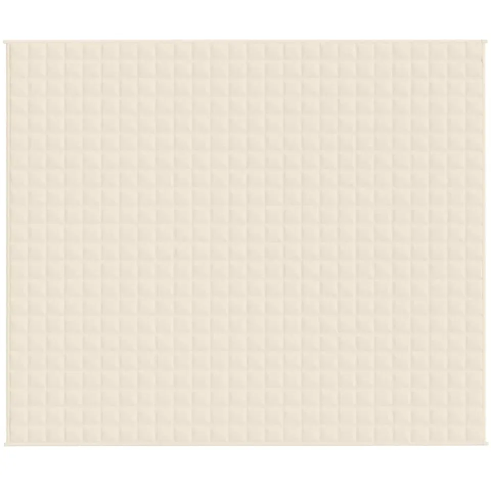 vidaXL Verzwaringsdeken 220x260 cm 11 kg stof lichtcrèmekleurig crème, foto 3