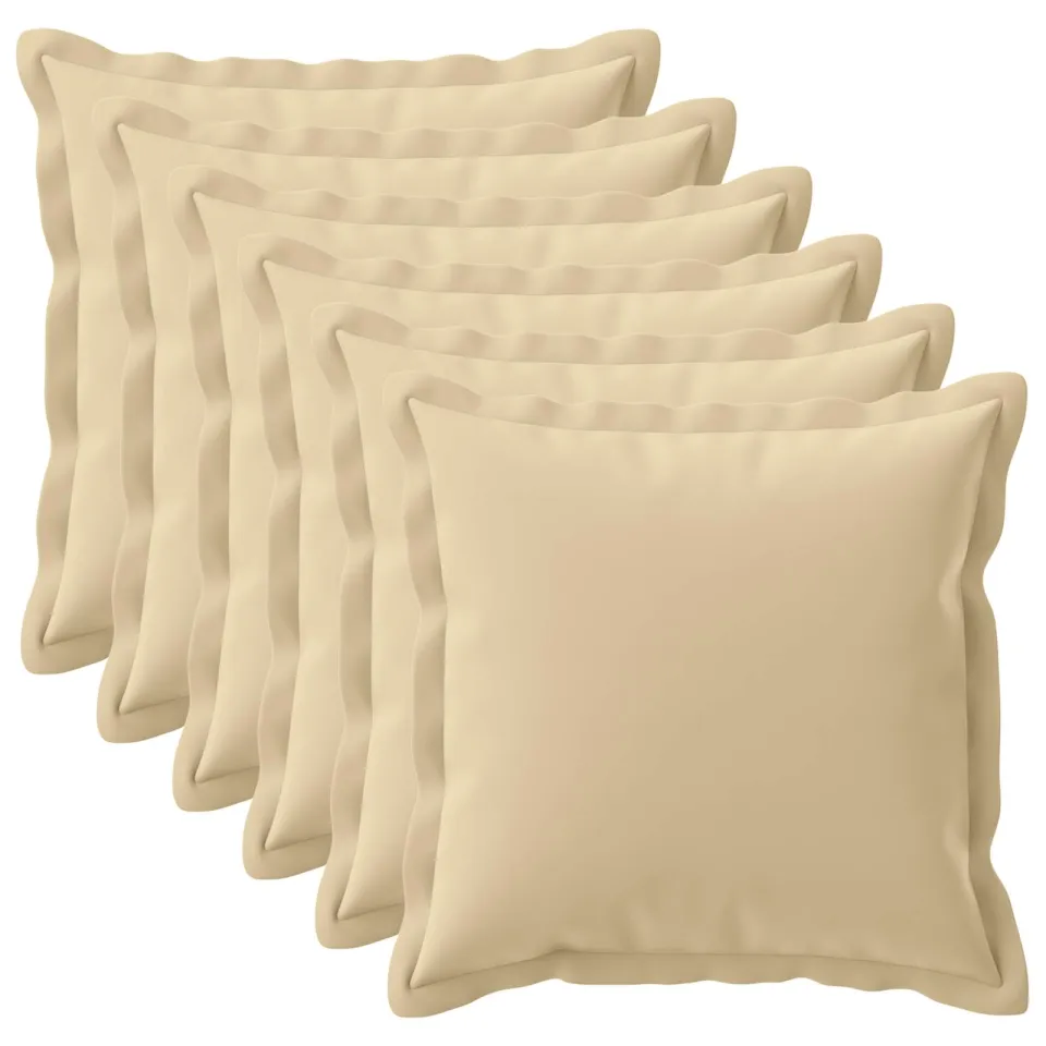 vidaXL Kussensloop 6 st HOUTEN Beige 55 x 55 cm Polyester, foto 3