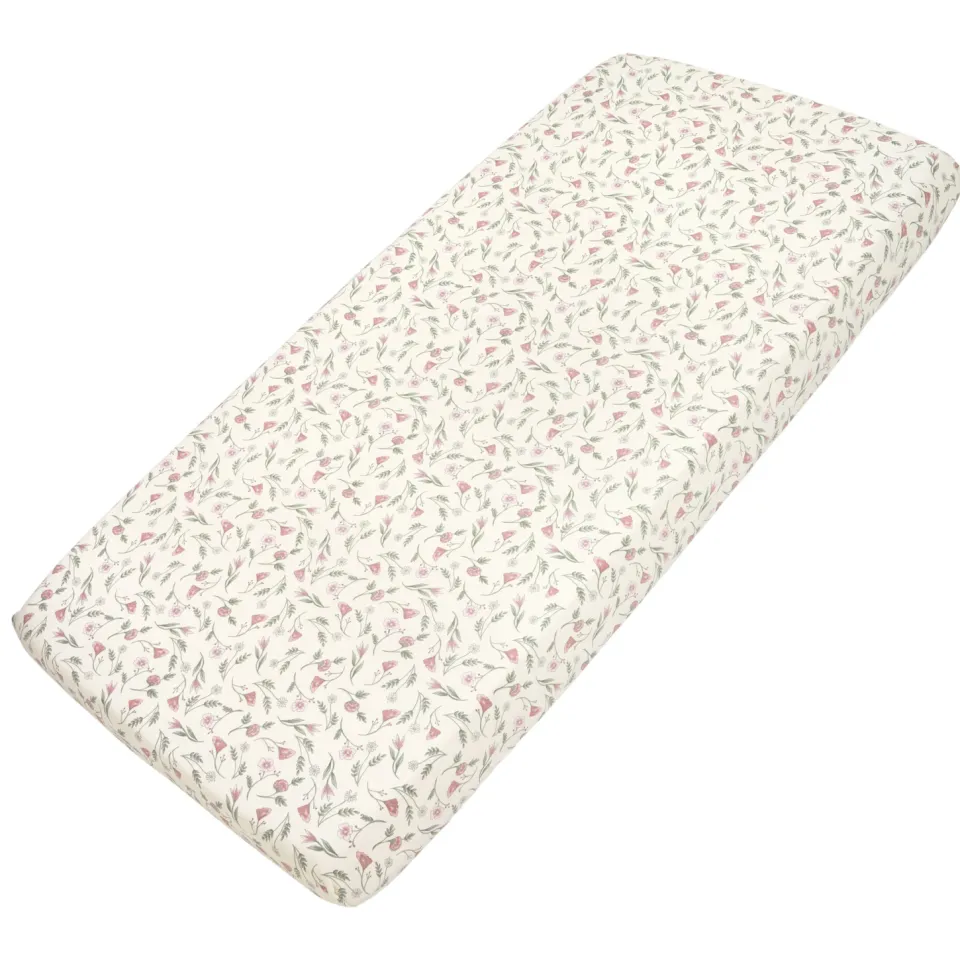 Meyco katoenen gebloemde hoeslaken ledikant 120x60 cm - meerkleurig multi, foto 2