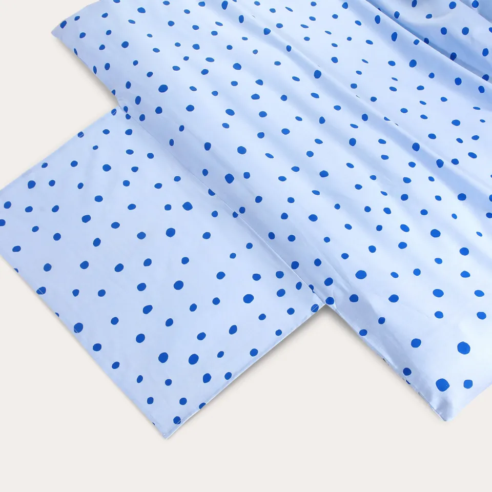 W polyester-katoenen dekbedovertrek kinderbed (120x150 cm) blauw, foto 4