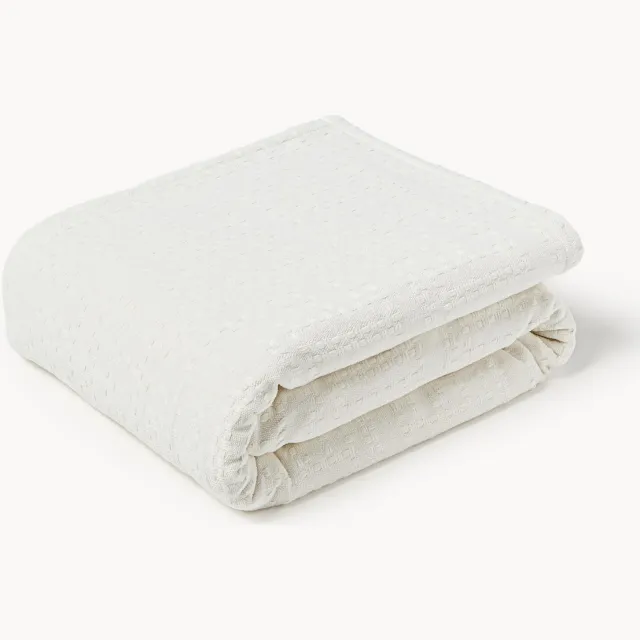 Westwing Collection Katoenen bedsprei Lazlo Wit