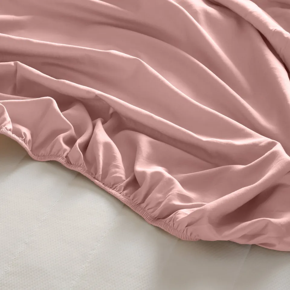 NOUS Living katoen satijnen hoeslaken roze