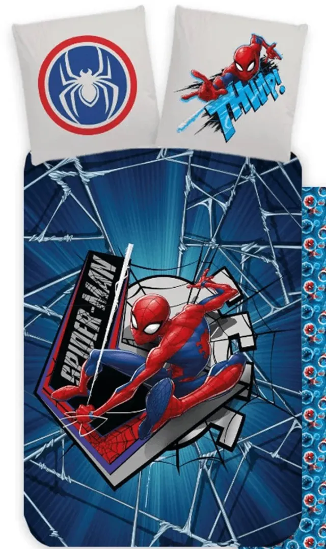 Spider-Man SpiderMan Dekbedovertrek Make a web - (katoen) Blauw