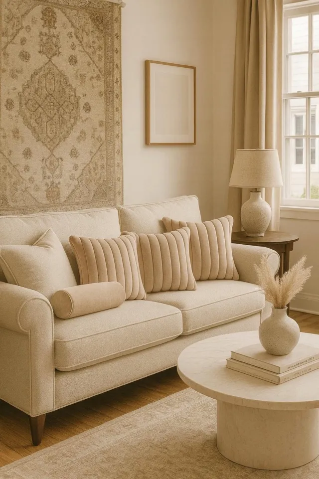 MMO-EURO Martyna Opiełka Premium Corduroy Velvet Kussensloop 60x40 cm - Beige Kasjmier
