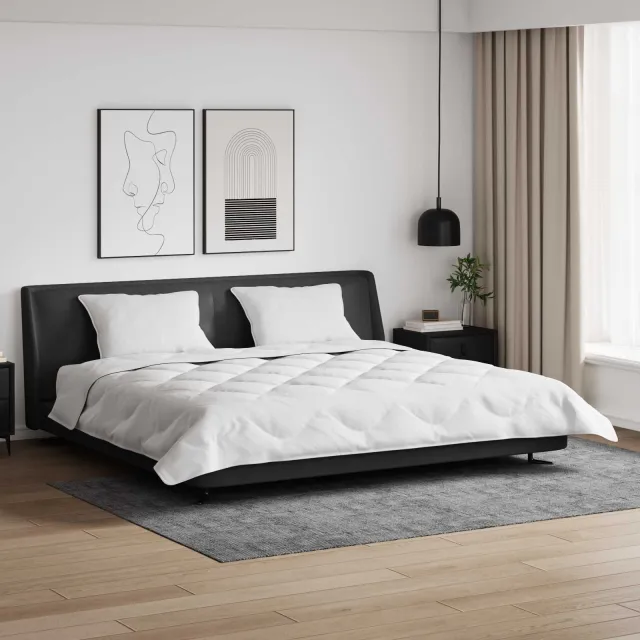 vidaXL Winter Dekbed met kussen 3 st Wit Microvezel