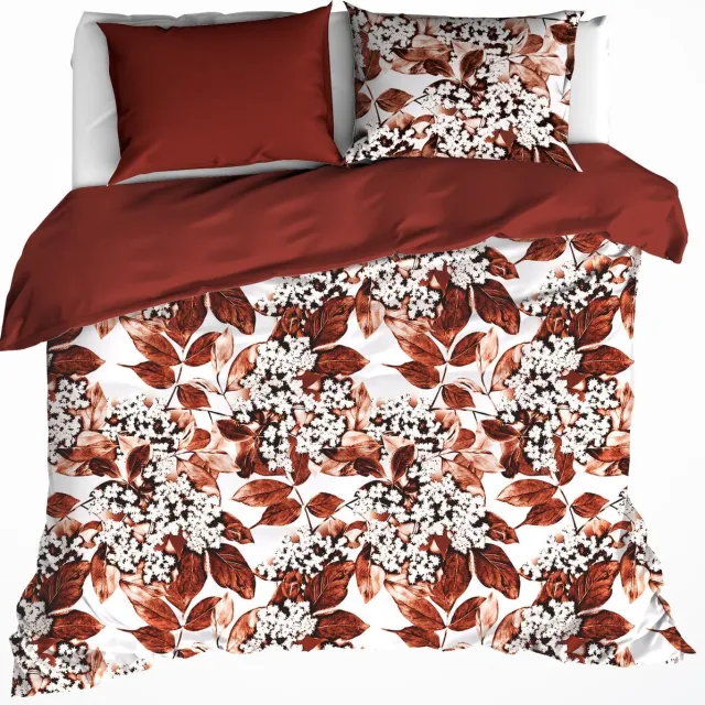 De Witte Lietaer Dekbedovertrek Katoen Flanel Mimulus - Hotelmaat - Rood