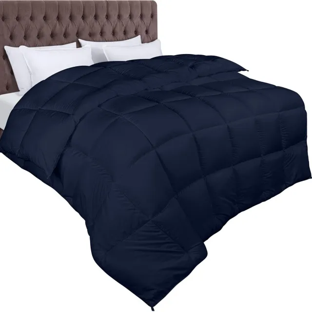 Unyqoos Luxueus en Hypoallergeen Microvezel Dekbed voor Optimaal Slaapcomfort, Verkrijgbaar in Diverse Maten 155 x 220 cm Donkerblauw