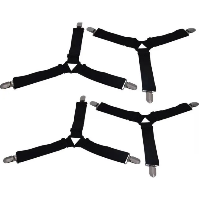 LOUZIR dekbed laken aanspanner clips - Bed laken spanners - 4 stuks – Zwart
