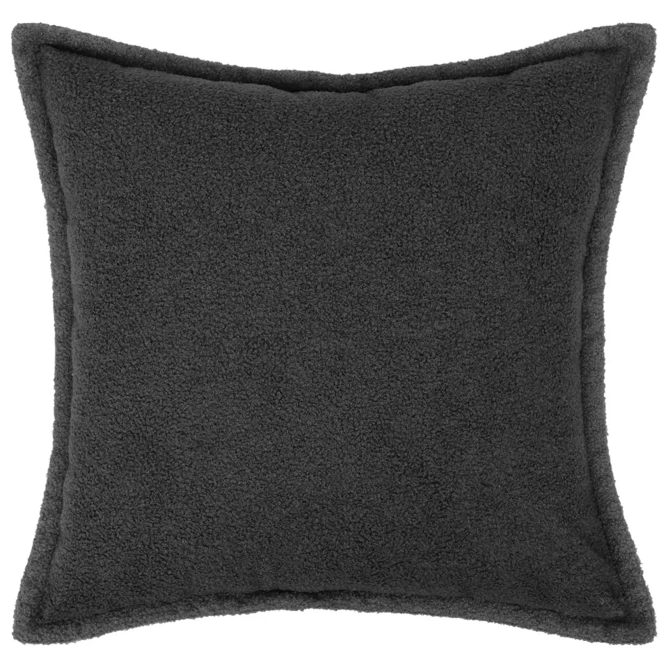 vidaXL Kussensloop 6 st HOUTEN Donkergrijs 30 x 30 cm Bouclé