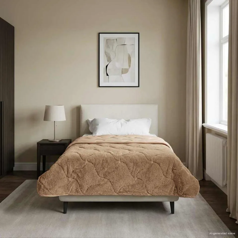 vidaXL Winter Dekbed 155 x 220 cm Winter Taupe Ademend, foto 4