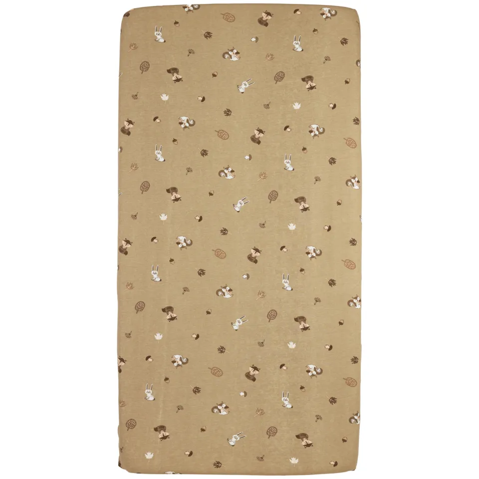 Meyco hoeslaken junior bed Forest Animals sand, foto 2