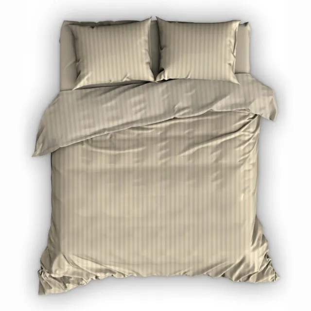 Satin D Or Dekbedovertrek Satin Dor Satijnstreep Sand 200x220 cm (Taupe / zand)