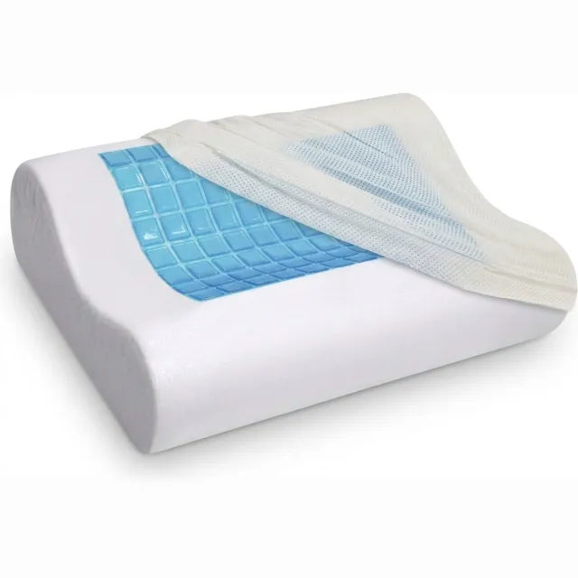 Golermo Orthopedisch Hoofdkussen - Ergonomisch Kussen voor Nekklachten - Traagschuim met Koelgel - Zijslaapkussen voor Rug- en Zijslapers Wit