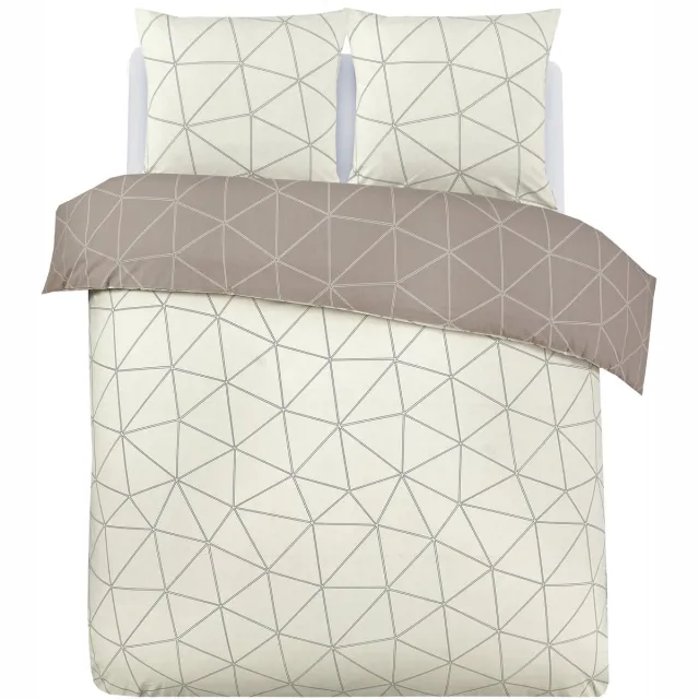 VISION home VISION Hugo Flanel - Tweezijdig omkeerbaar Dekbedovertrekset - 100% katoen flanel: warm en zacht - Kingsize - Dekbedovertrek met 2 bijhorende slopen - Beige - Oekotex gecertificeerd