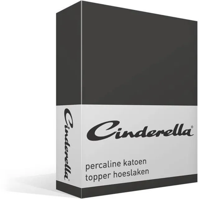 Cinderella Weekend - Topper Hoeslaken - tot 15 cm matrashoogte - Katoen - 200x220 cm - Antraciet