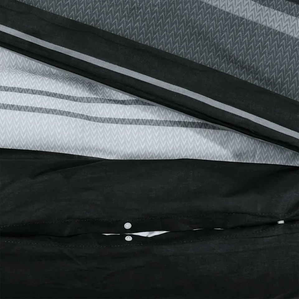 vidaXL 140 x 200 cm + 65 x 65 cm 100% Cotton Black Stripes, foto 4