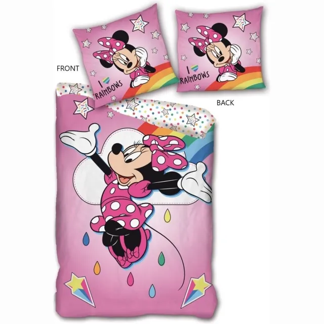 Disney Minnie Mouse Dekbedovertrek Rainbows - Eenpersoons - 140 x 200 - Polyester Multi Colour