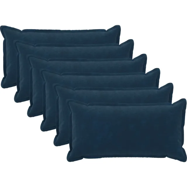 vidaXL Kussensloop 6 st HOUTEN Blauw 40 x 80 cm Microfiber Fleece