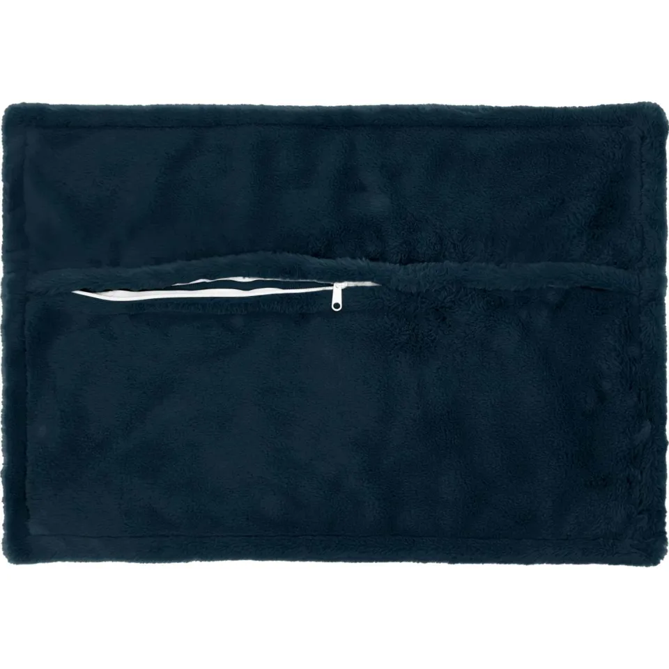 vidaXL Kussensloop 2 st HOUTEN Marineblauw 50 x 70 cm Nep Konijnenbont, foto 3