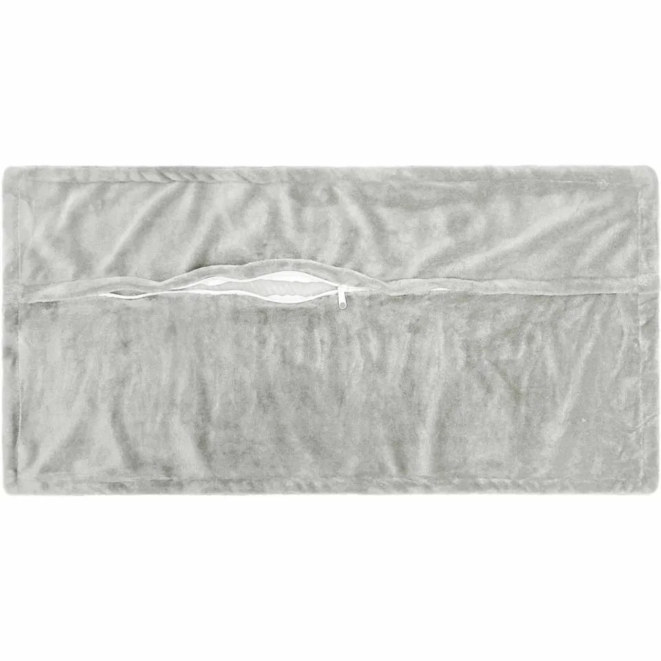 vidaXL Kussensloop 12 st HOUTEN Lichtgrijs 40 x 80 cm Flanel, foto 4