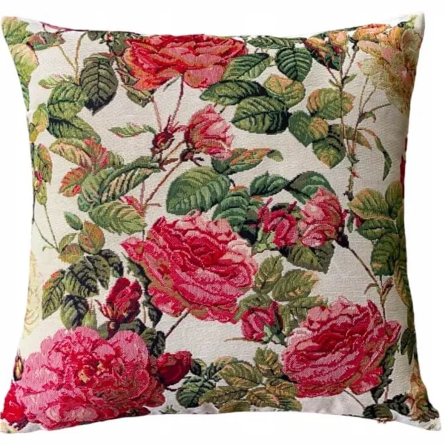 DeHome Gobelin Kussenhoes 40x40 cm - Rozen Collectie Multicolor
