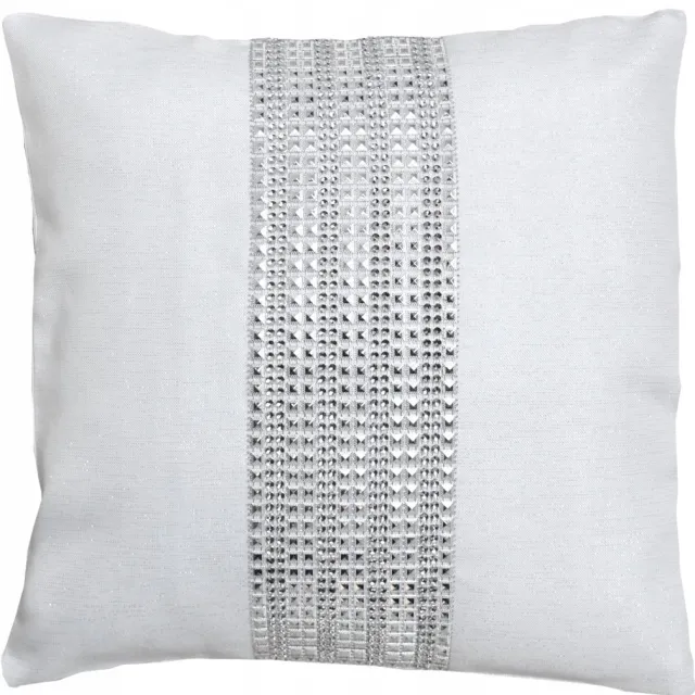 Jedeka Decoratieve Kussensloop Glamour 50x50 cm Wit met Zilveren Accent Wit met zilveren accenten