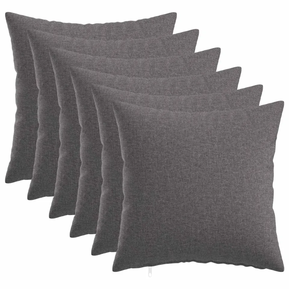 vidaXL Kussensloop 6 st HEERLEN Lichtgrijs 45 x 45 cm Stof, foto 3