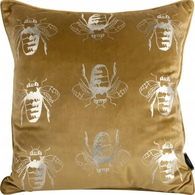 Eurofirany Gouden Bijen Fluweel Kussenhoes 45x45 cm - Honingkleurig