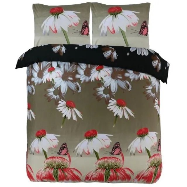 Husch Dekbedovertrek Sunflowers - 200x200/220 - Taupe