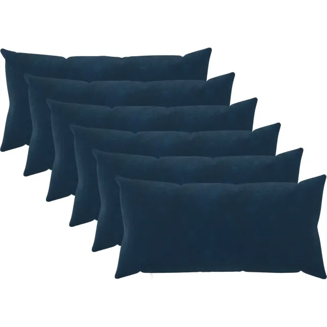 vidaXL Kussensloop 6 st HEERLEN Blauw 40 x 70 cm Microfiber Fleece