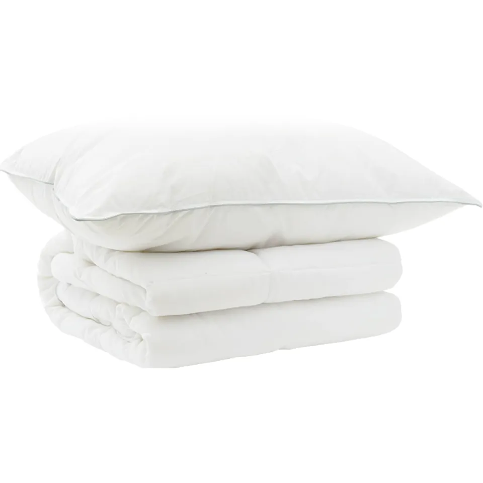vidaXL Dekbed en Kussen Set 2 st 152x203 cm Zomer 140 GSM Wol Wit, foto 3