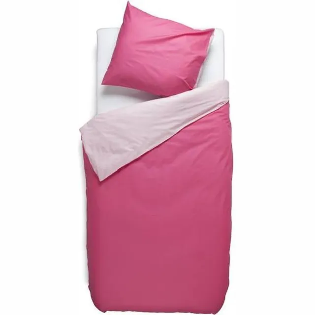 Snoozing Two Tone - Dekbedovertrek - 1 kussensloop - Fuchsia/Roze