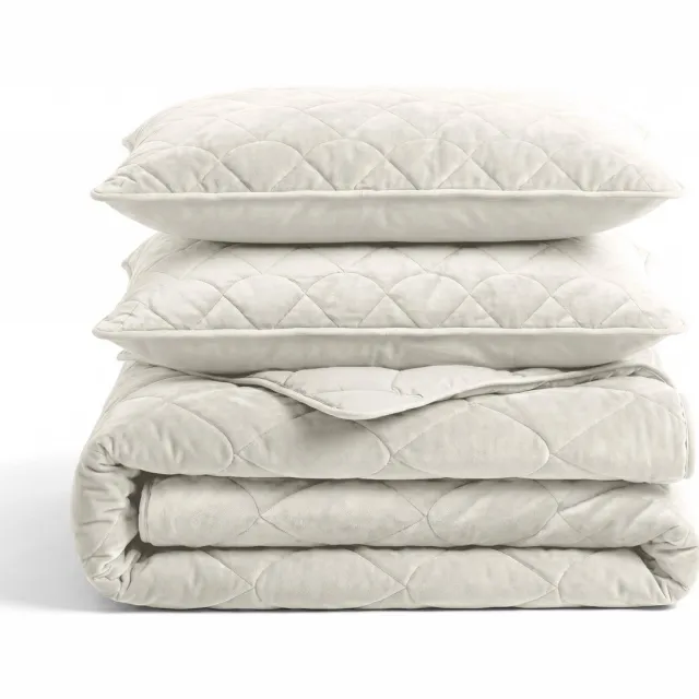 Sleeptime 2 in 1 Velvet Dekbed zonder Overtrek Dekbed - Dekbed inclusief slopen - 200 x 200 - Beige