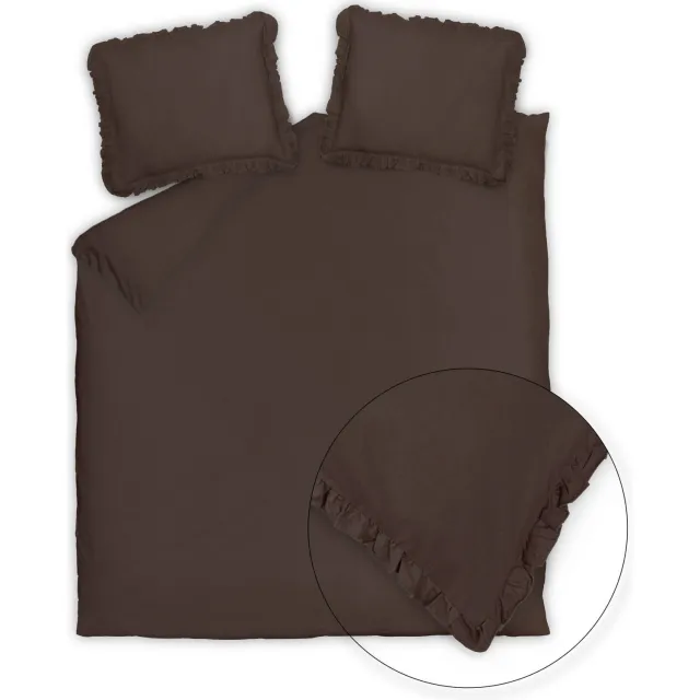 Vandyck Pure 83 percale katoenen 1-persoons dekbedovertrek bruin
