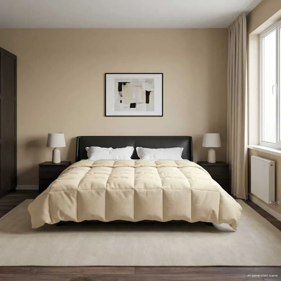 vidaXL Vol jaar dekbed 200 x 200 cm Microfiber (100% polyester) crème, foto 4