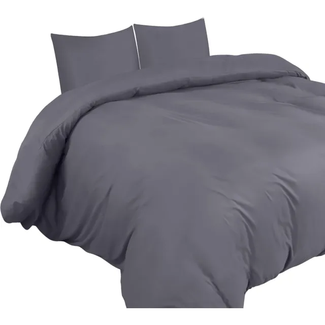 Famanu Dekbedovertrek Set - Zachte Microvezel Dekbedovertrek 155x220cm met Kussenslopen 80x80cm - Beddengoed Dekbedovertrek Set - Grijs