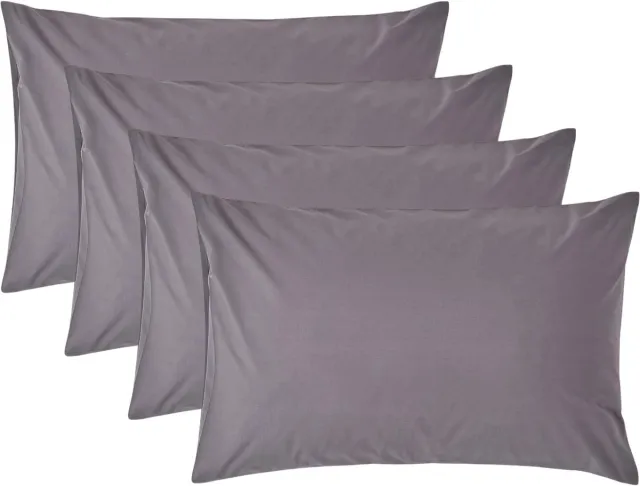 Homescapes Kussensloop 50x75 cm Set van 4 – Donkergrijs – 100% Egyptisch Perkal Katoen – 200 TC