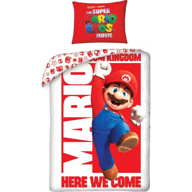 Super Mario Dekbedovertrek Here we Come - Eenpersoons - 140 x 200 cm - Katoen Multicolor
