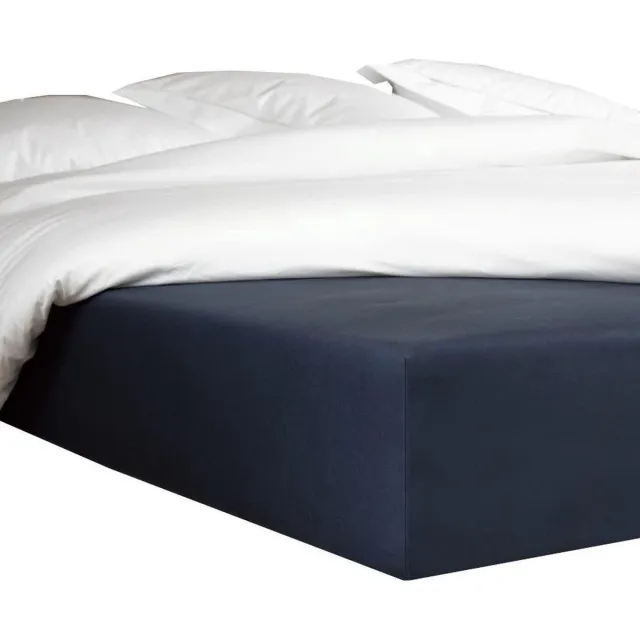 De Witte Lietaer hoeslaken Bumblebee 70 x 200 cm h40 katoen navy