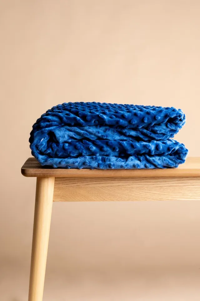 Novaline winterhoes - Blauw - Fleece / Minky - Weighted blanket - Verzwaringsdeken - Dekbed - Volwassenen - 1 persoons - Wasbaar - 140 x 200cm Donkerblauw