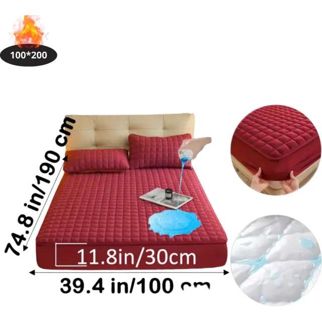 Bovista Waterdicht Hoeslaken - Beddengoed - Fitted Sheet - Bed - Rood 100 x 200