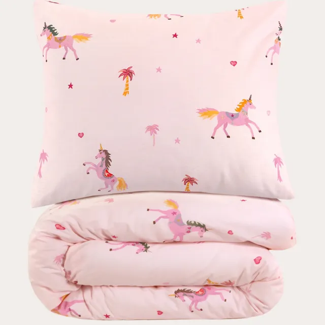 NOUS Kids katoenen dekbedovertrek kinderbed (120x150 cm) Roze