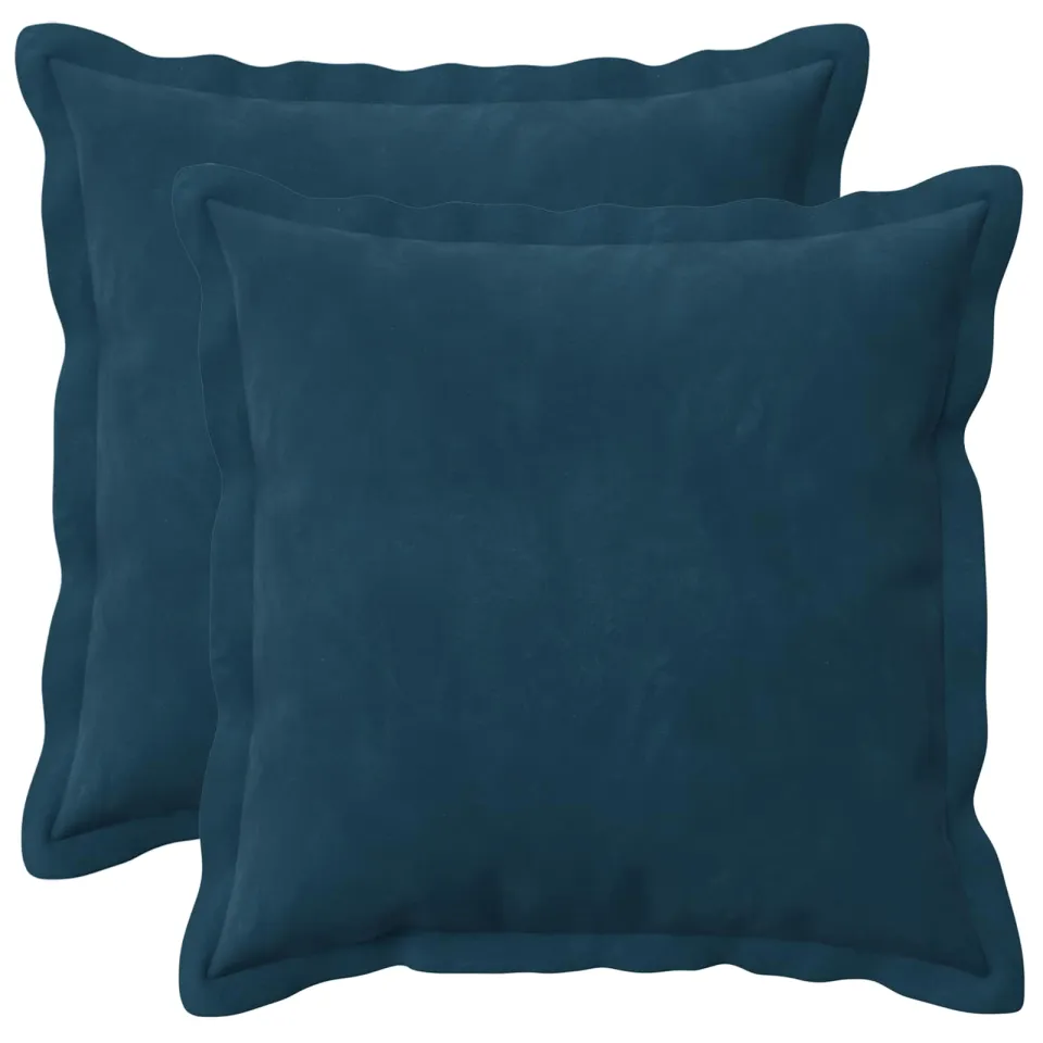vidaXL Kussensloop 2 st HOUTEN Blauw 50 x 50 cm fluweel, foto 3