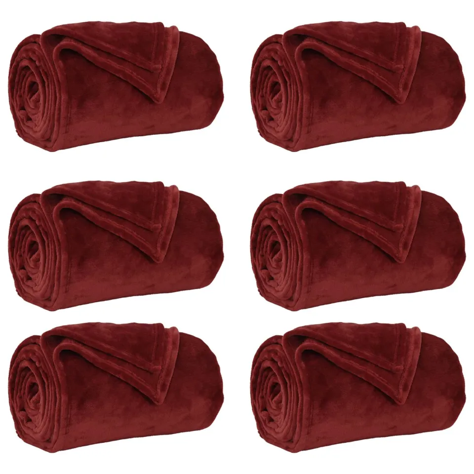 vidaXL Kleden 6 st Bordeaux Rood 270 x 240 cm 10,11 kg Fleece