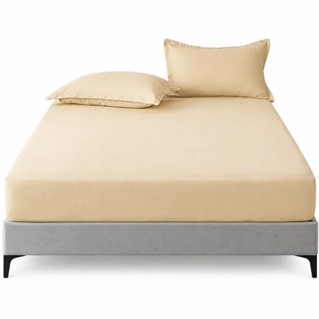 SWGOTA Beige hoeslaken van polyester, effen beddengoed met omsluitende vorm