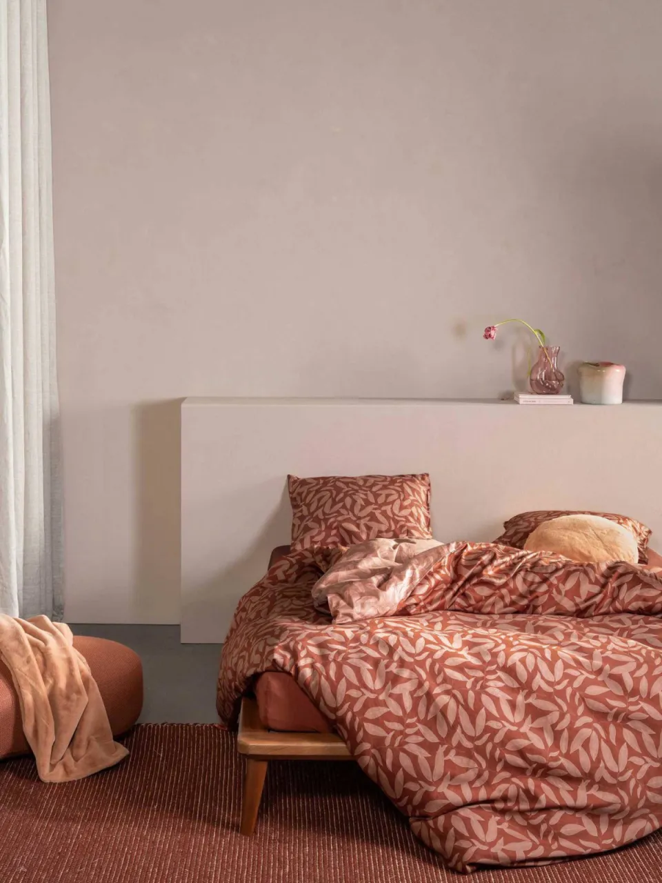Essenza lyocell-katoenmix, 50% lyocell, 50% brushed katoen twill dekbedovertrek clea terracotta, foto 2