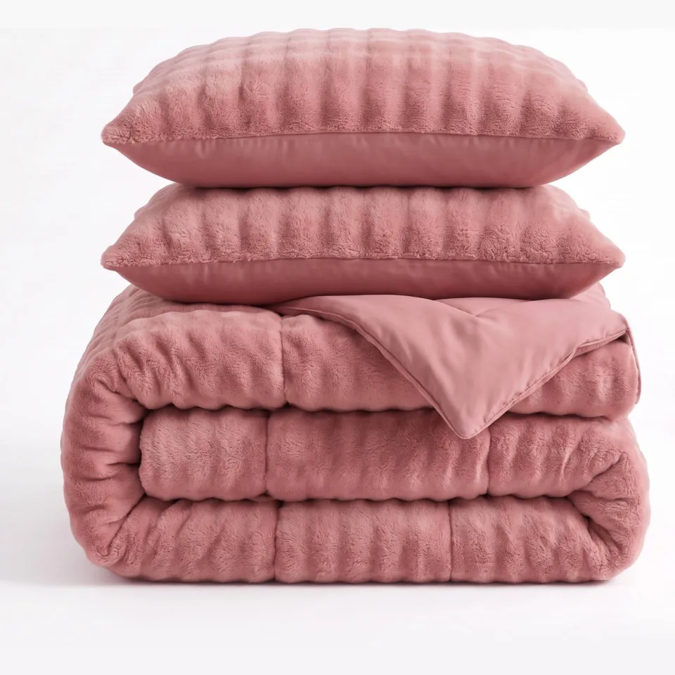 W wasbaar dekbed PomPom - Roze