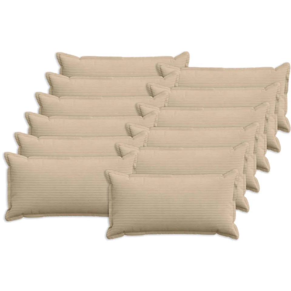 vidaXL Kussensloop 12 st HOUTEN Taupe 40 x 80 cm corduroy, foto 3