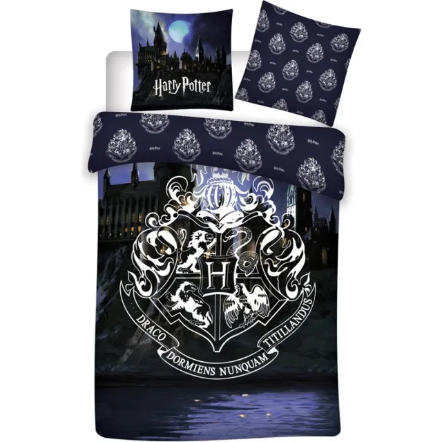 Harry Potter Dekbedovertrek Logo - Eenpersoons - 140 x 200 cm - Polyester Multi
